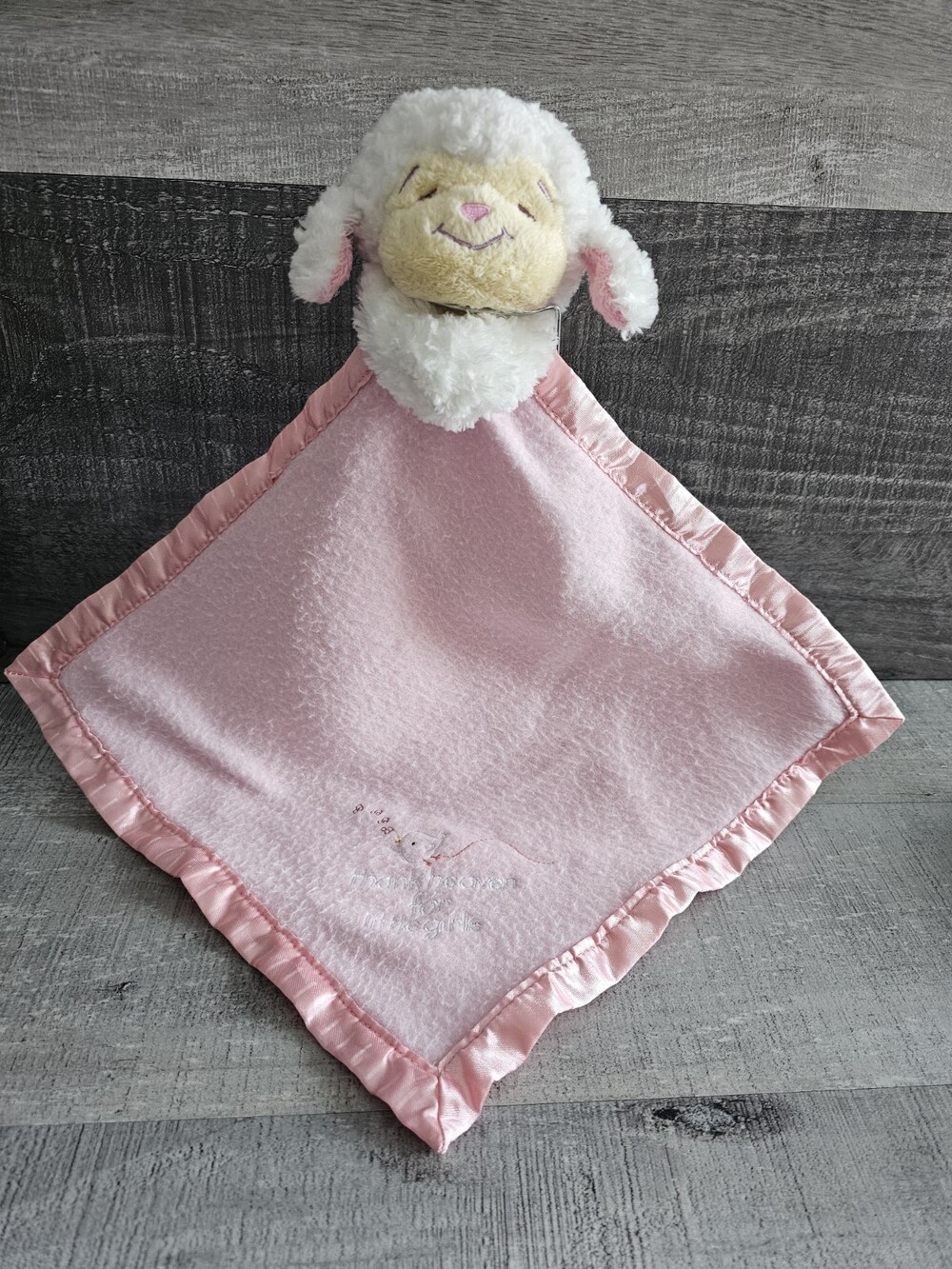 Bright Inspirations Lamb Thank Heaven Girls Pink Security Blanket Prayer Lovey